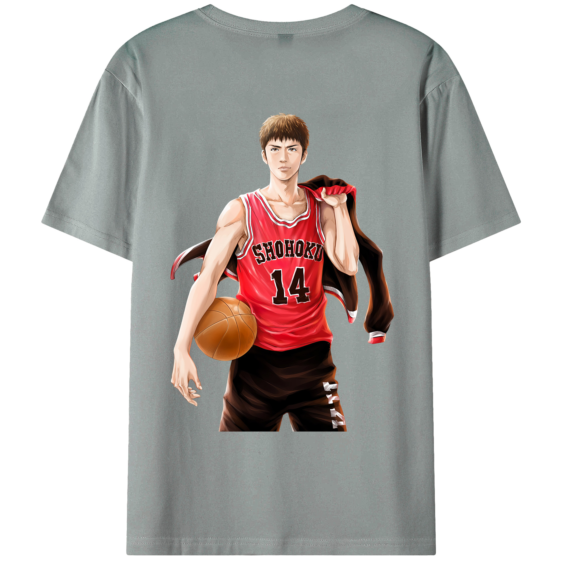 （画像用） SLAM DUNK／スラムダンク 綿100％ メンズ半袖Tシャツ（バックプリント） 通気性